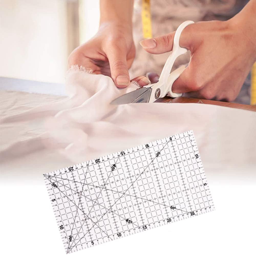 WVRLY Quilting Ruler Acrylic Ruler Anti-Slip Sewing Ruler Patchwork Ruler Metric Ruler Laser Cut Ruler for Quilting Supplies Patchwork Square Quilting Accessories, DB22072205 image number 1