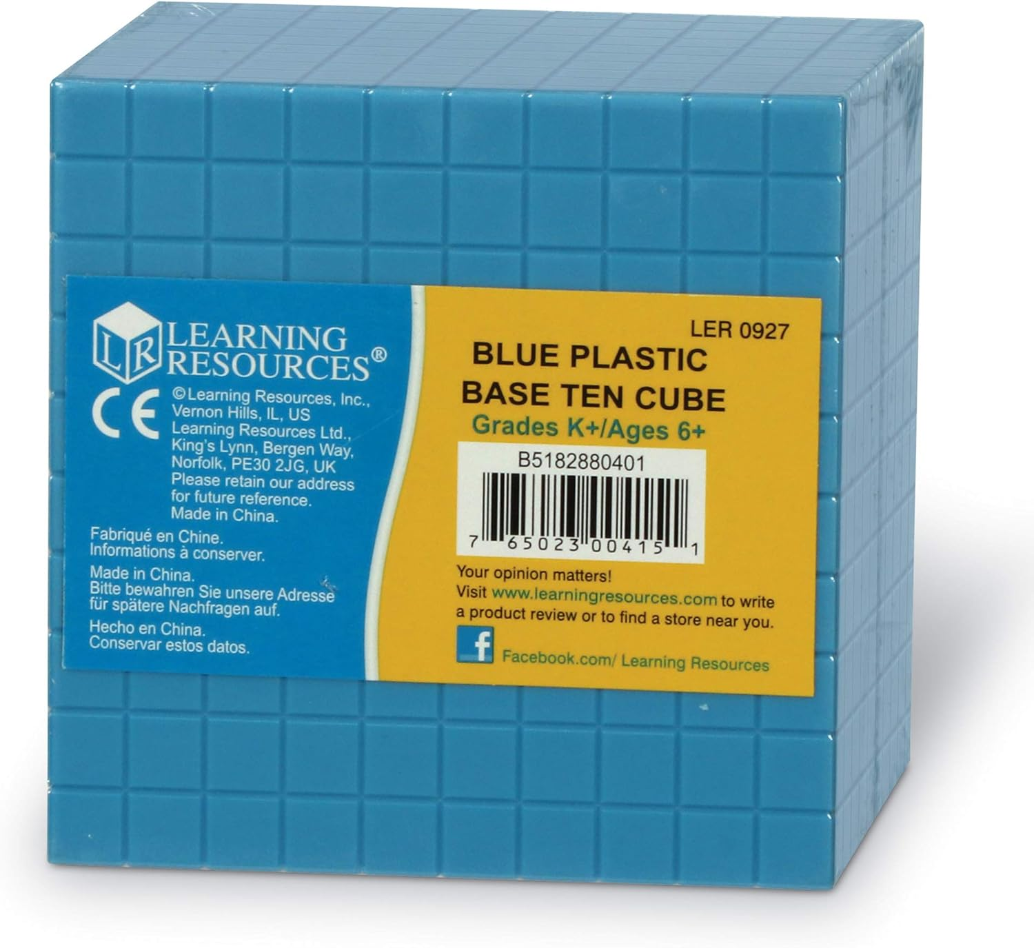 Learning Resources Blue Plastic Base Ten Cube, Early Math, Homeschool, Counting Toys, Ages 6+ image number 4