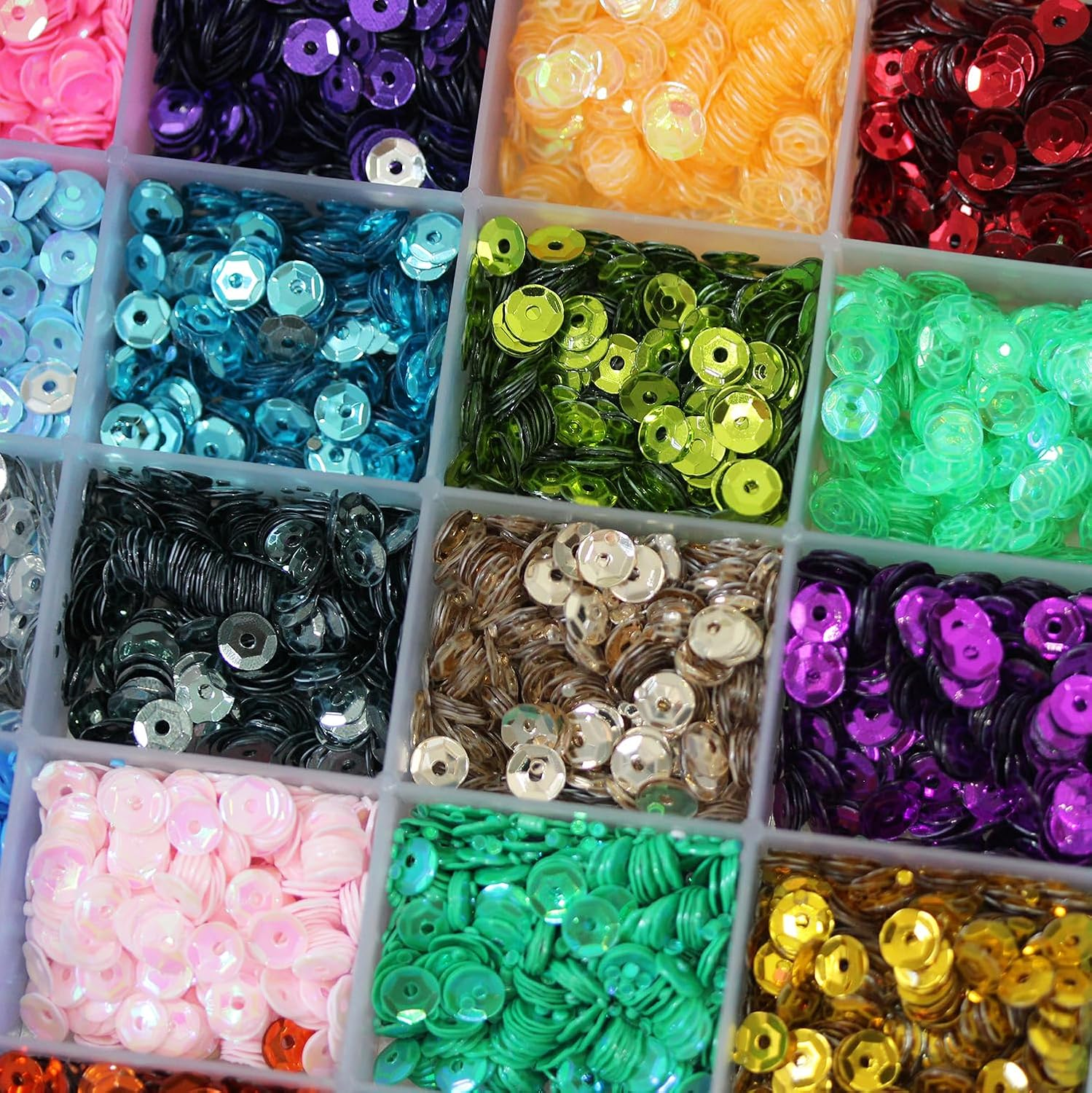 11760Pcs Loose Sequins Bulk, Betterjonny 6MM round Sequins with Hole 42 Colors Rainbow Sewing Spangles for Embroidery DIY Craft Nail Arts Decorations image number 3