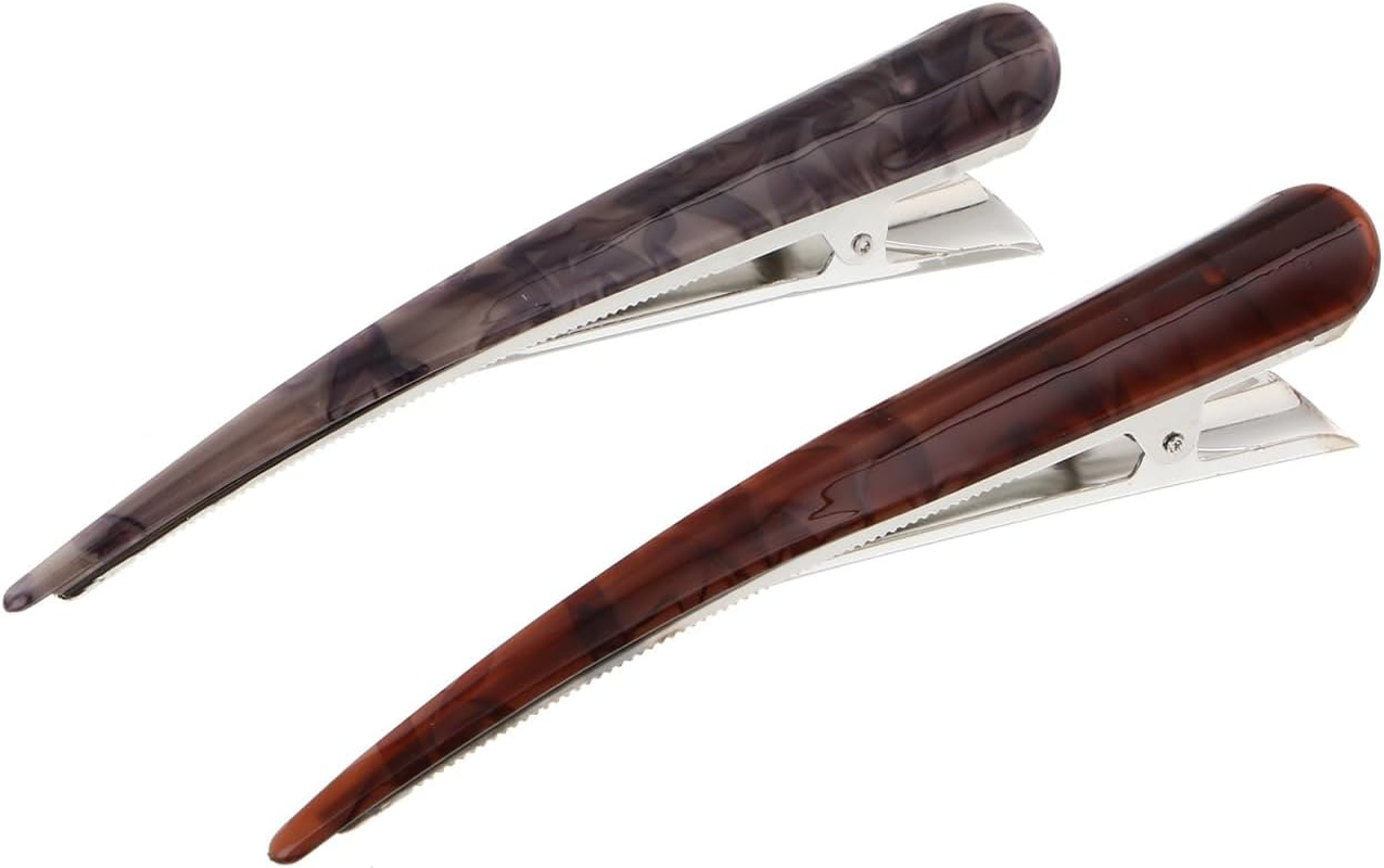 Frcolor Large Duck Teeth Bows Hair Clips Classic Hair Grip Crocodile Duck Bill Clips Hairpins Chic Styling Claw (2Pcs)