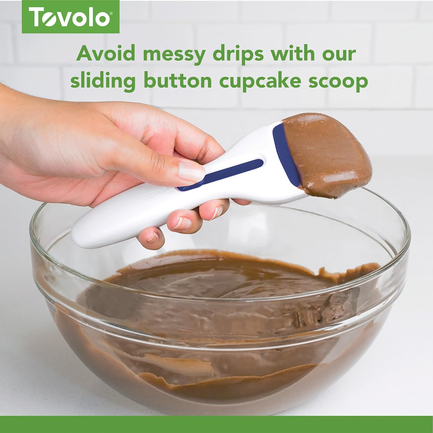 Tovolo Quick Mix Hand Beater Batter Blender, Perfect for Beating Eggs, Mixing Batter or Emulsifying Dressings, Mess-Free Pour, Non-Slip Base, Etched Measurements, BPA Free, Dishwasher Safe Cupcake Scoop One Size White