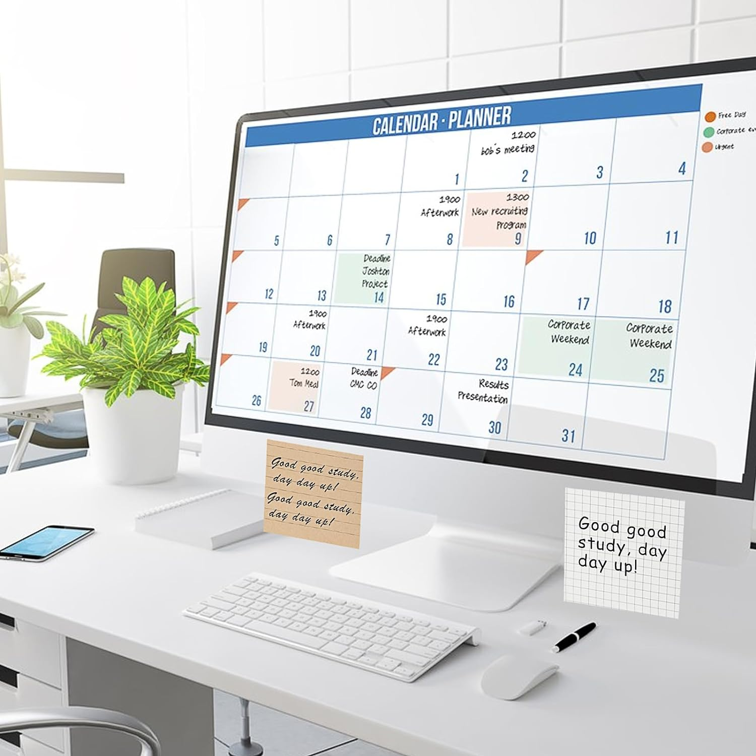 Bewudy Creative Sticky Notes, 6 Pack Self-Adhesive Kraft Paper Sticky Notes for Office and Students, Memo Pads for Reminders, Office, Home, School, Meeting (480 Sheets) image number 3