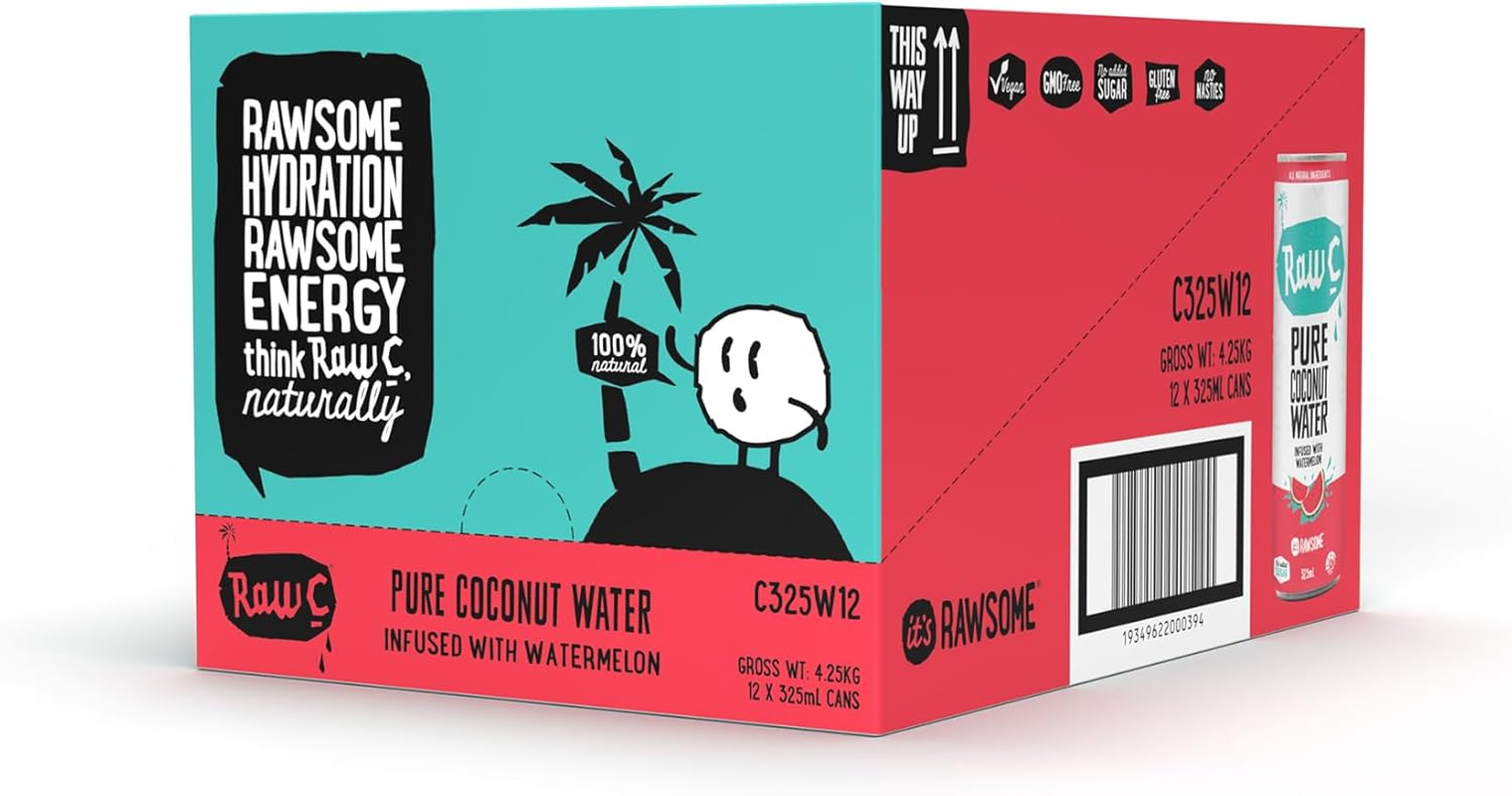 Raw C Coconut Water Infused with Watermelon 325 Ml (Pack of 12)
