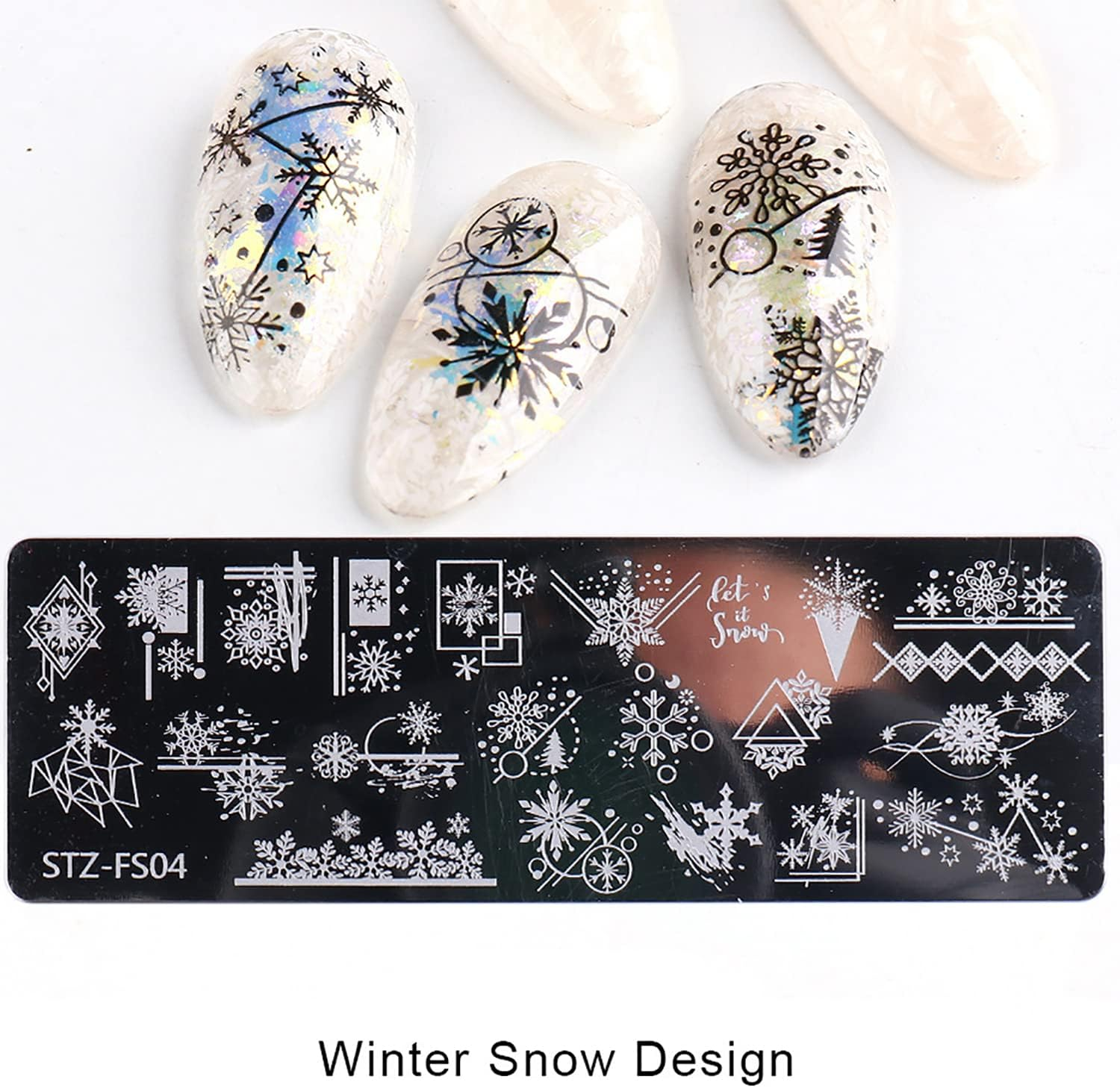 DANNEASY 6 Pieces Nail Stamping Plate Snake Flower Leaf Nail Stamps Abstract Nail Stencils Stamping Plates for Nails Manicure Template Nail Art Tools DIY Nails Accessories (Stylish Series) image number 2