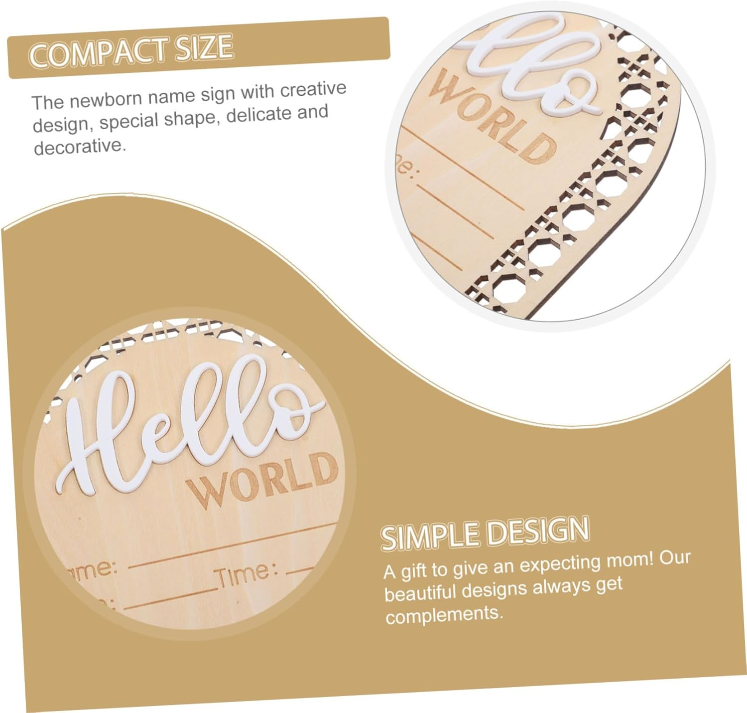 2Pcs Unique Nursery Decor Newborn Birth Announcement Sign Wooden Name Sign for Newborn Photography