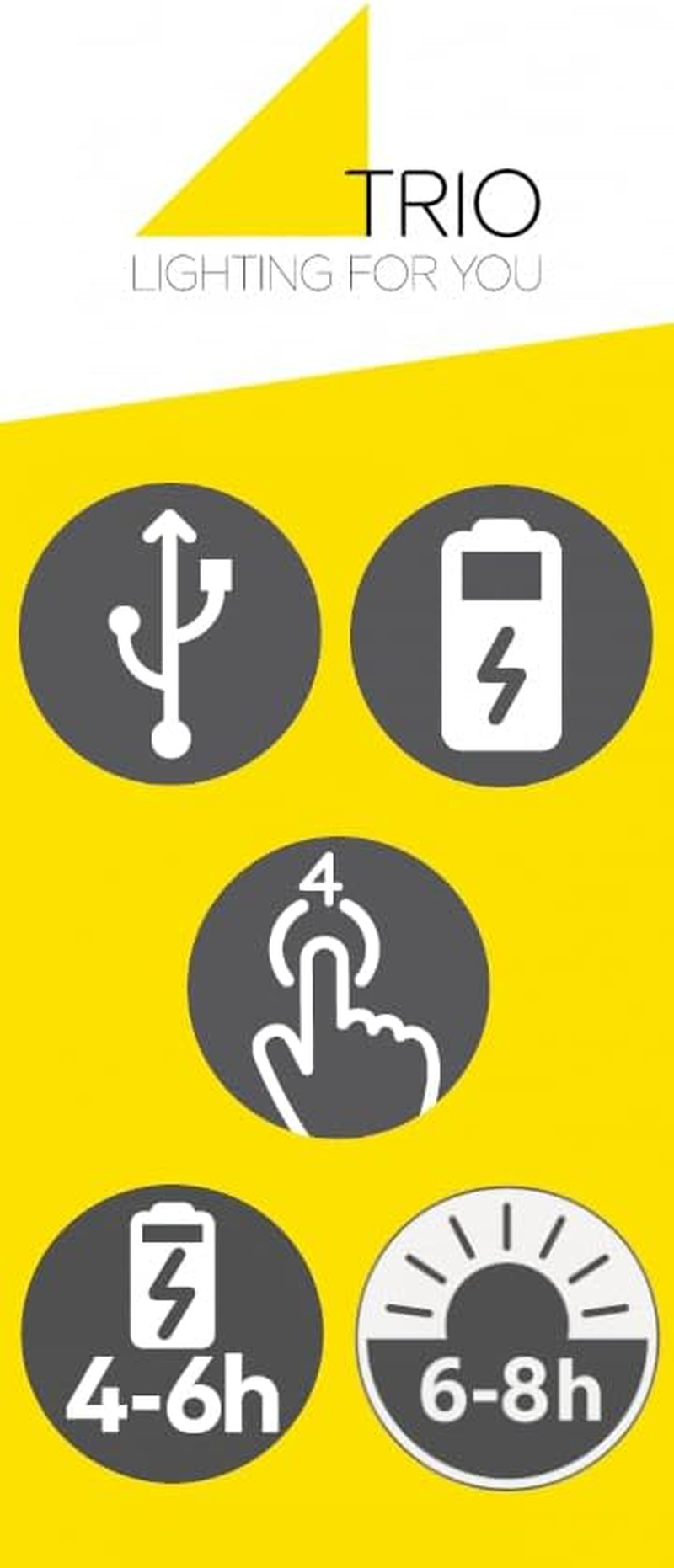 Trio Leuchten LED Battery Table Lamp Facette 564210154 Metal Black Matte Glass Smoked with 1.5 Watt LED USB Connection 4-Way Touch image number 2