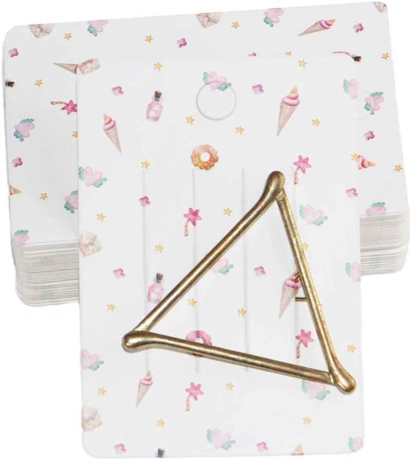 MIYKA 100Pcs Hair Clip Display Cards Cute Rectangular Cardboard for Hair Accessories Displaying Organizing, 10X7Cm image number 4