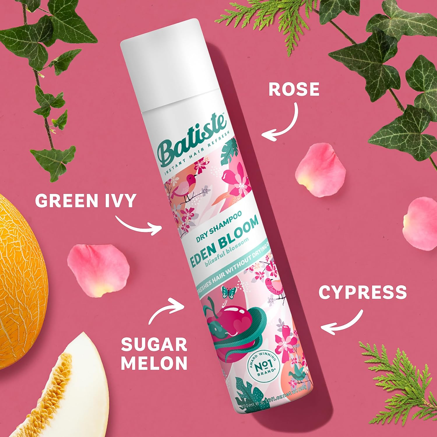 Batiste Dry Shampoo Floral Bundle, 3X 350Ml - Blush, Rose Gold & Eden Bloom Scents, Instantly Refreshes Oily Hair, Adds Volume & Texture, Quick Haircare for All Hair Types