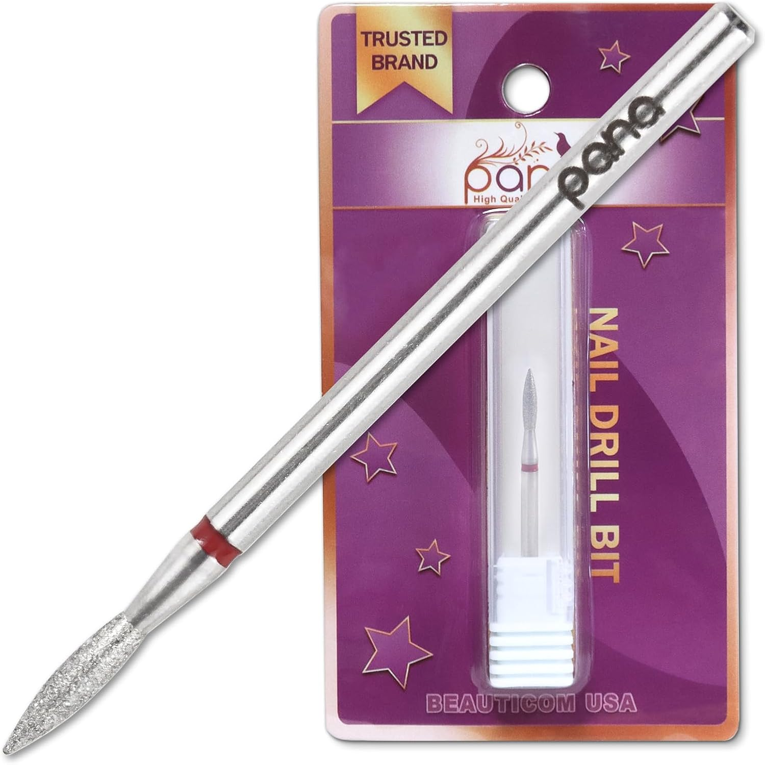 (Coarse) - PANA 0.2Cm Shank Size Professional - Small Barrel Gold Carbide Coarse Grit - Nail Drill Bit for for Dremel Machine