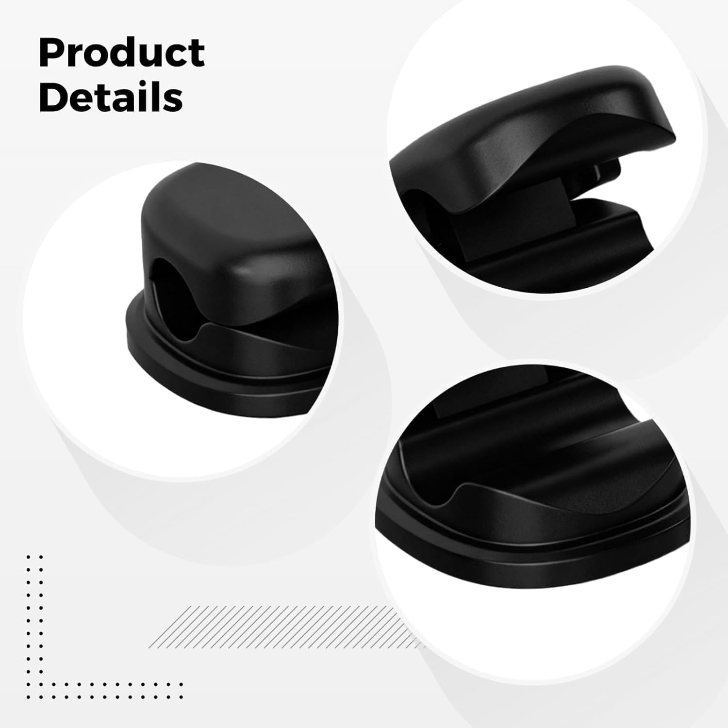 Cable Clips & Cable Management 12-Pack, Spring Cord Organizer for Desk and Nightstand, Phone Charger Cord Holder for Home Office Organization - 12 Pieces, Black image number 6