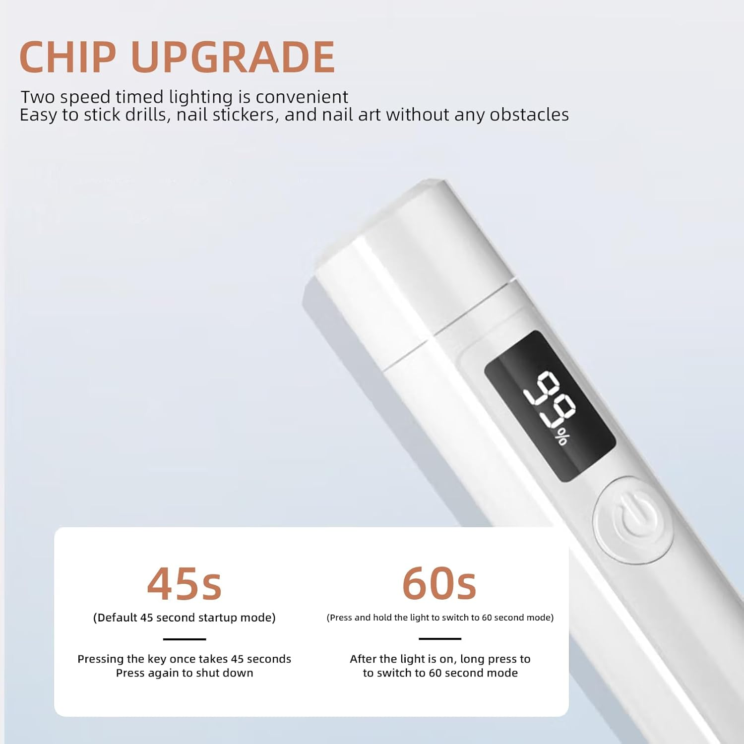 Ydseozoa Mini UV Lamp for Nails, Rechargeable Mini UV Lamp for Nails, 45S/60S Time Modes, Nail Dryer with LED Screen and Gel Nail Lamp, Suitable for Beginners in DIY Salon image number 1