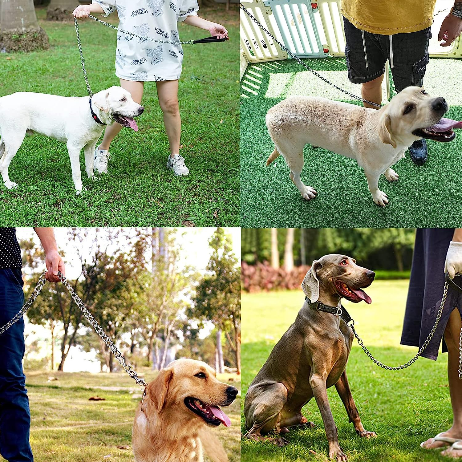 Heavy Duty Metal Dog Leash, 180Cm Chew Proof Pet Leash Chain with Soft Padded Handle for Large & Medium Size Dogs image number 1