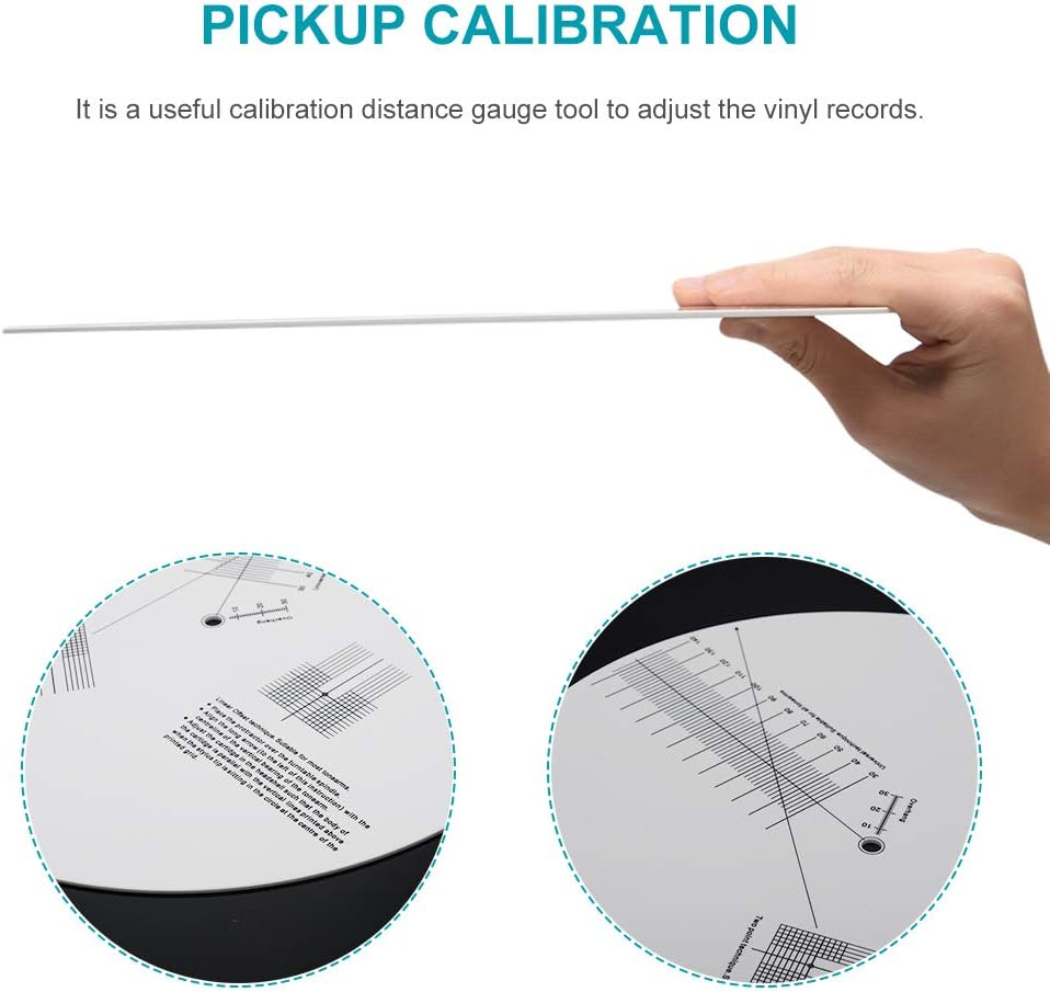 Turntable Cartridge Alignment Protractor Mat, Anti-Sliding LP Vinyl Record Pickup Calibration Plate Distance Gauge Protractor Adjustment Tool Ruler for Turntable Accessor image number 2