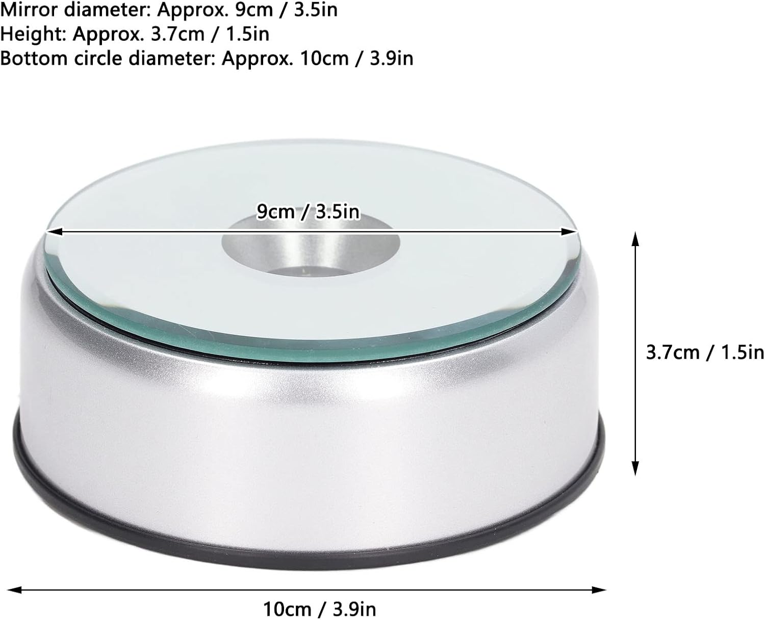 Rotating Display Stand, 360 Degree Light Colorful Crystal Base Cup Turner Platform, Revolving Display Stand, 80 Seconds per Lap, for Glass Art image number 1