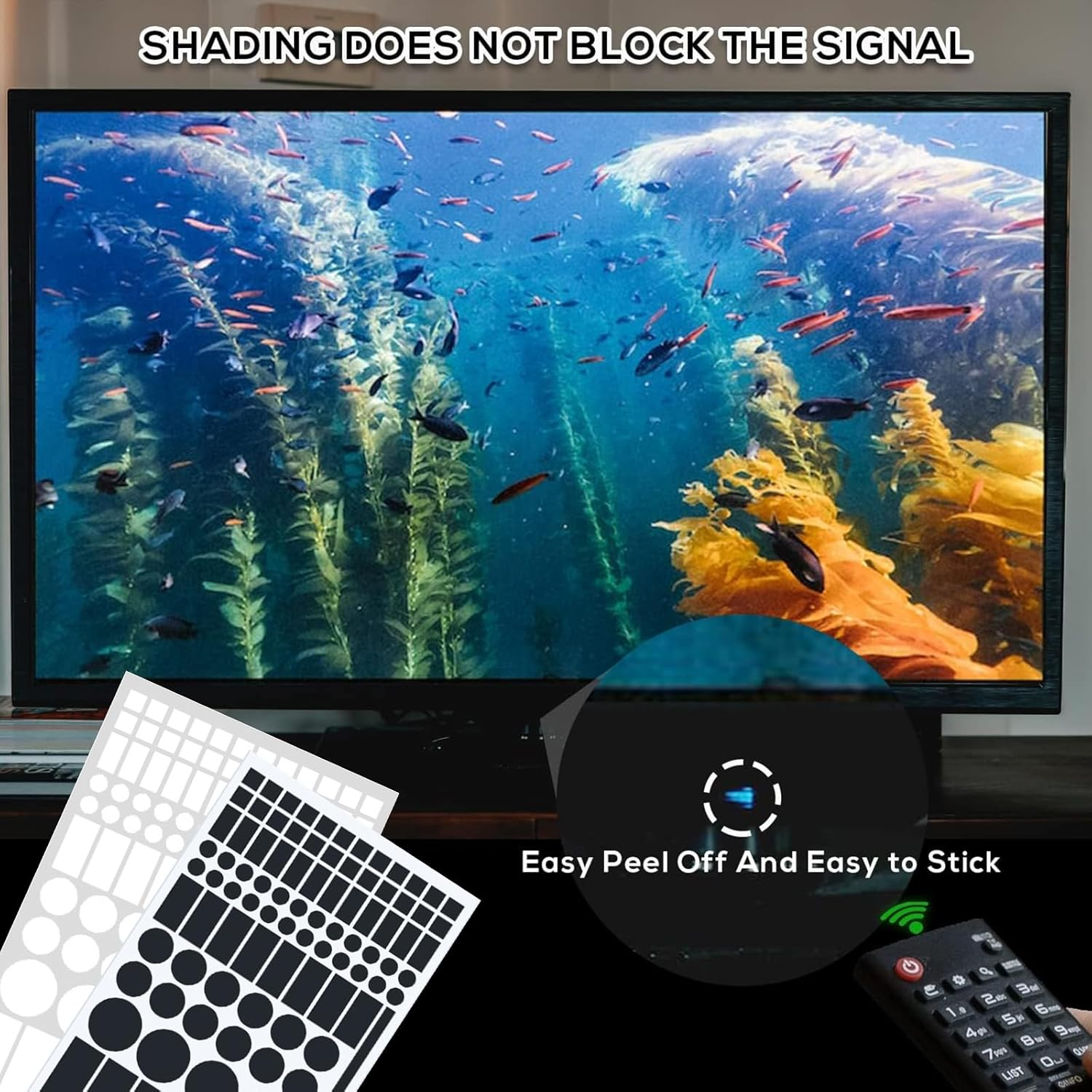 LED Light Blocking Stickers, Ling-Luo LED Light Blackout Sticker Light Dimming Stickers, LED Filters Dimming Sheets for Routers, TV LED Covers Blackout (White-2,Black-2)