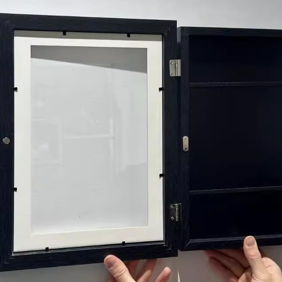 AIMALL A4 Kids Art Display Flip Photo Frames &ndash; 2-Pack Magnetic Front-Opening Picture Frames for Children&rsquo;S Artwork, MDF Composite Pine Wall Mount Frames, Black 11.7X8.3In