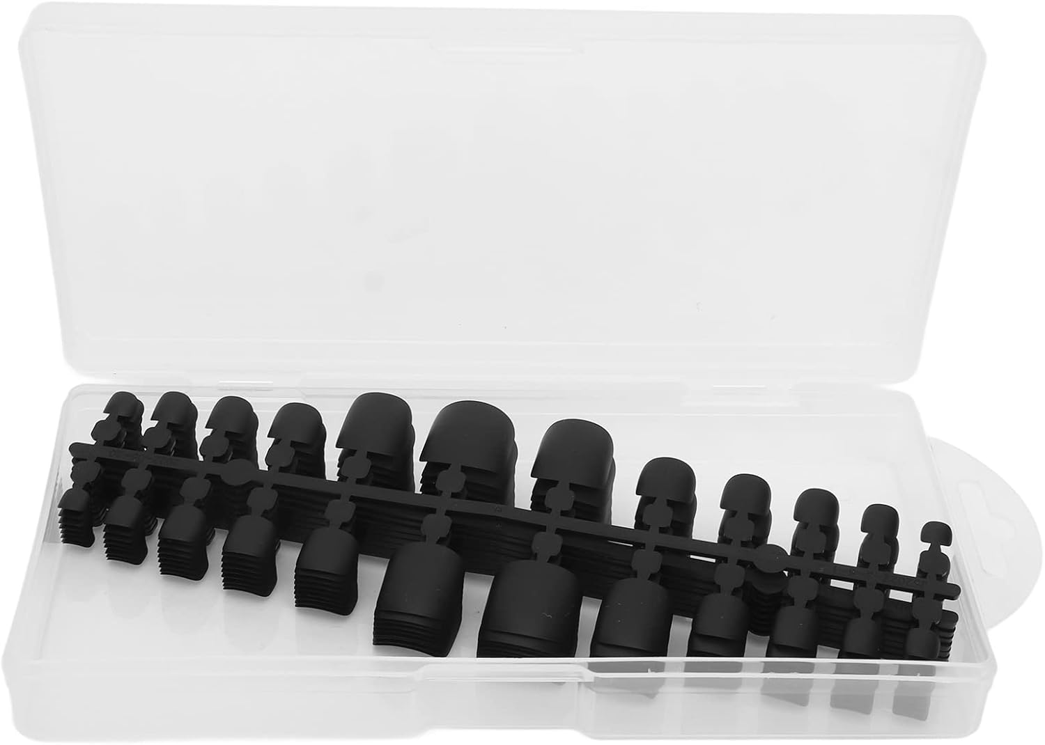 False Toe Nails, Lightweight Artificial Toe Nail Wraps for Weddings (Black) image number 1