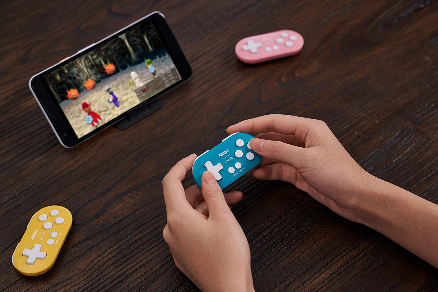 8Bitdo Zero 2 Bluetooth Gamepad Key Chain Sized Mini Controller for Switch, Windows, Android, Macos with a Commemorative Brooch (Turquoise Edition)