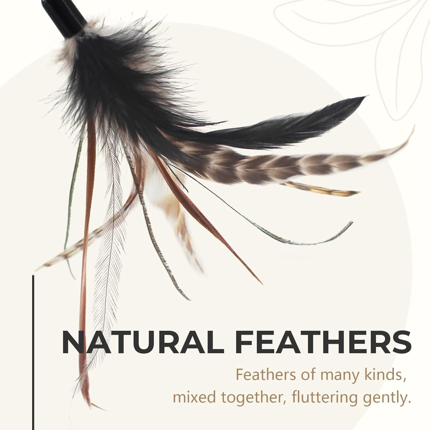 SONGWAY Cat Toy Wand Replacement - 4 Pieces Cat Toys, Cat Feather Toy Refills, Cat Teaser Wand Attachments, Interactive Cat Toys for Indoor Cats 4 Feather Refills - Pink image number 6