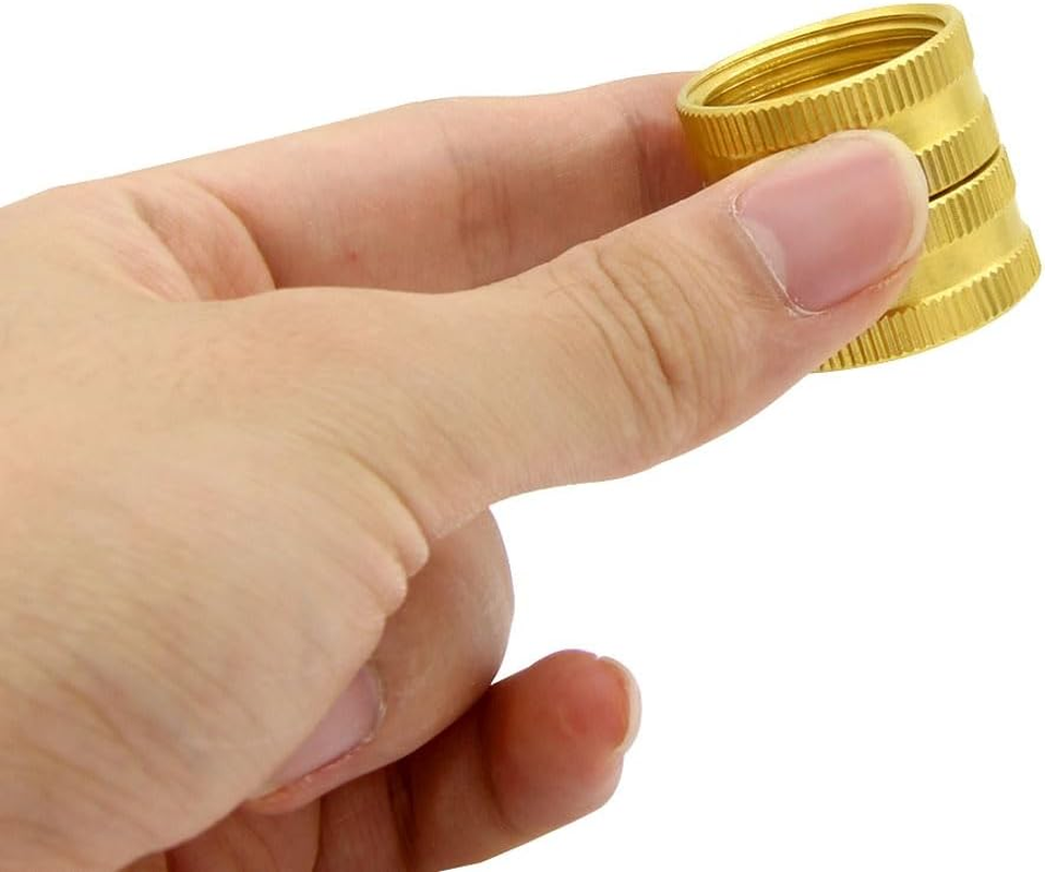 Hooshing 3/4" Female to Female Garden Hose Connector Solid Brass Double Female Swivel Hose Connector Adapter, 2 Pack image number 2