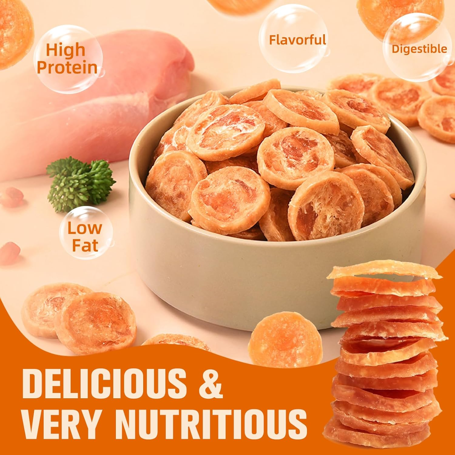 Pure - Chicken Low - Temp Circulated Baked Dog Treats: High - Protein, Delectably Nutritious Chips-70G image number 3