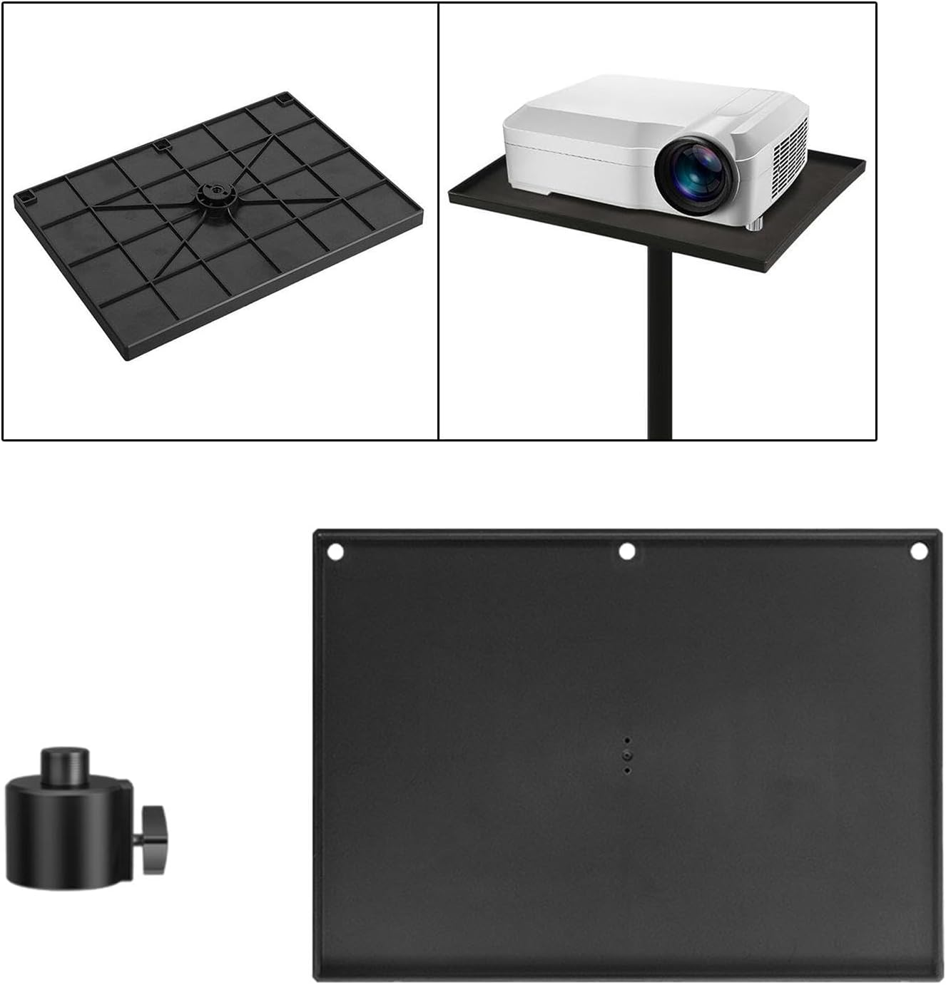 Magideal Projector Tray Holder Projector Tray Platform Holder Spare Parts Durable Suits 1/4 Inch Interface for Classrooms Stage Rooms, with 35Mm Adapter image number 1