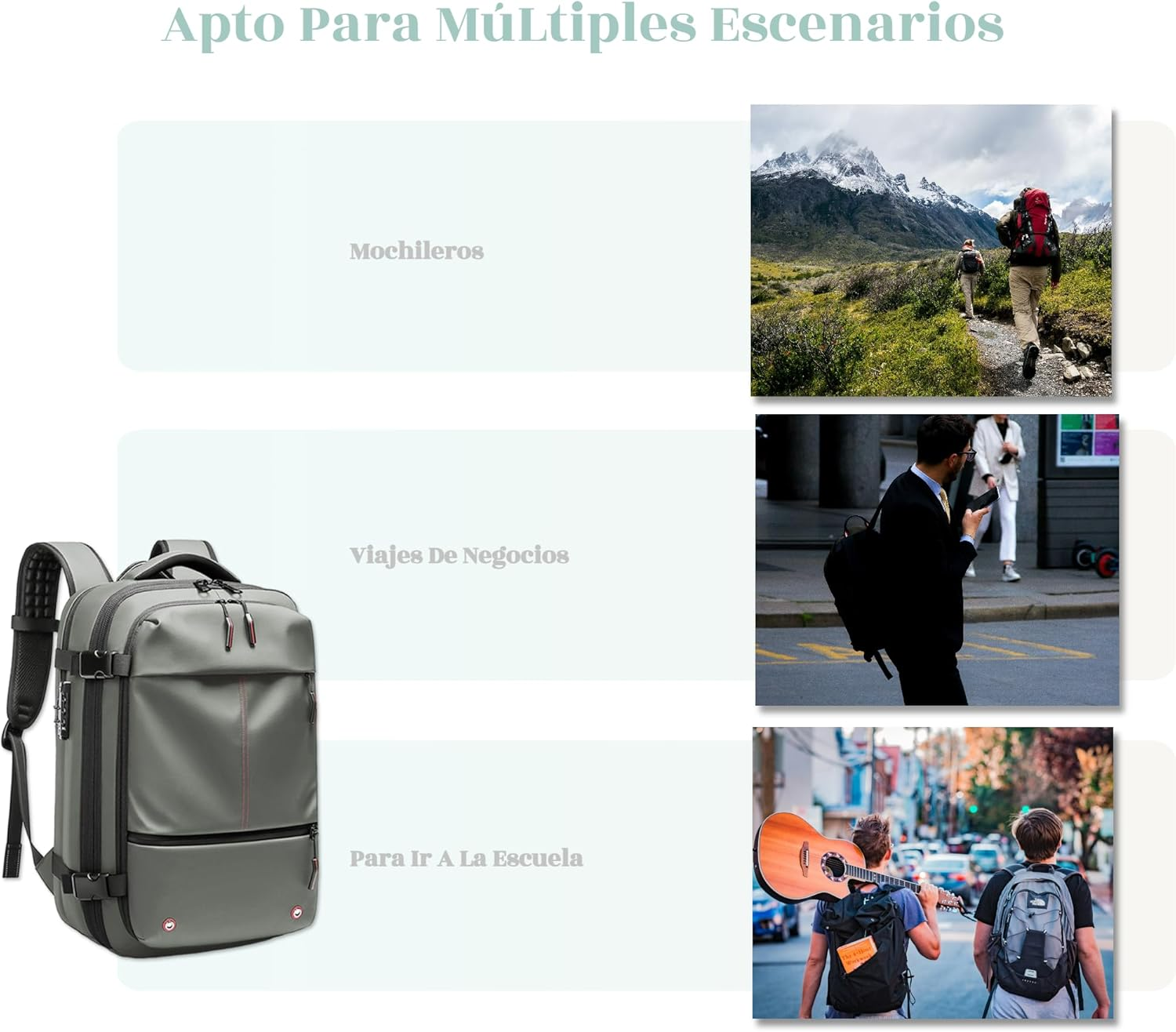 Vacuum Backpack, Backpack, 60L Expandable Vaccage Bag Water Resistant, Airbag Vacuum Compression Backpacks, Vacuum Backpack Travel with Electric Air Pump Set (19 Inches) image number 4