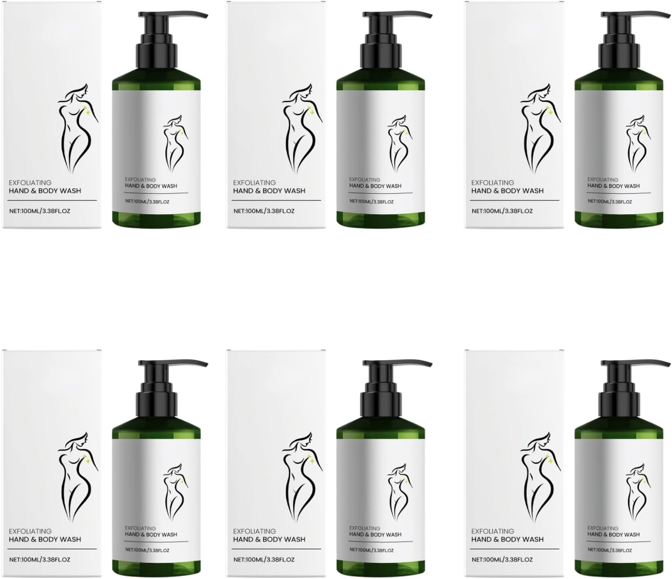 Gentle Exfoliating Body Wash with Cocamidopropyl Betaine and Hydroxypropyl Methylcellulose. Helps Improve Dry Skin, Maintain Moisture, Gently Remove Dead Skin Cells, and Restore Vitality. (4Pcs)