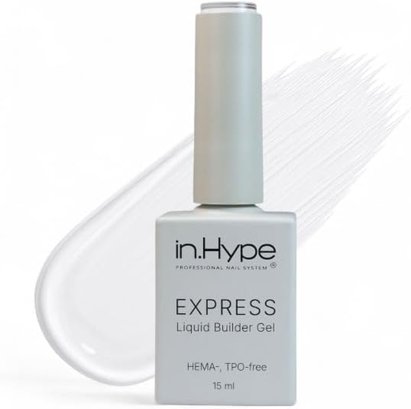 IN.HYPE Structure/Liquid Builder Gel in a Bottle BIAB for Nail Enhancing Soak off (Clear)