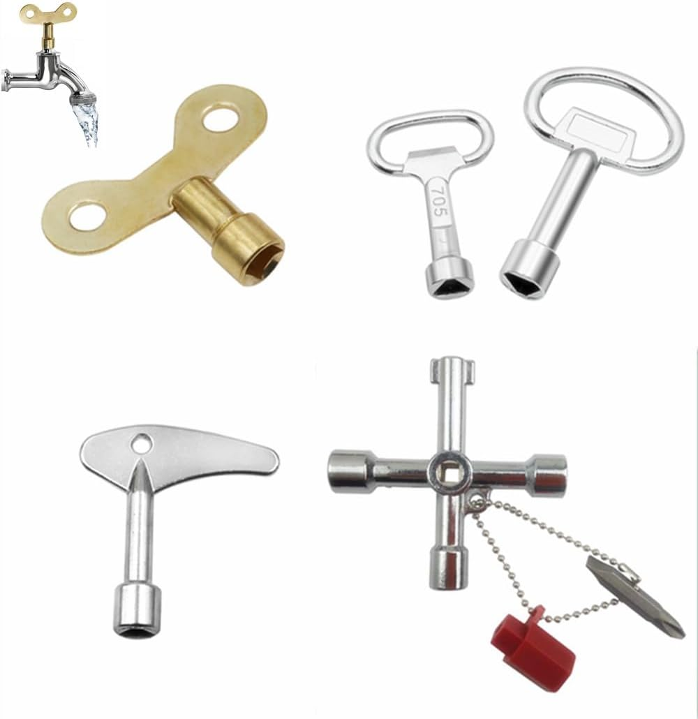 5 PCS Multifunctional Master Key Tools, Plumber Key Wrench Tools Square Triangle Socket Wrench Faucet Radiator Water Meter Control Cabinet Elevator Key image number 6