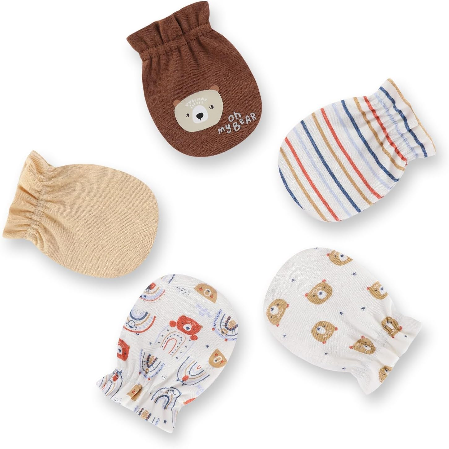 Unisex Boy Girl Baby Hats Mittens Socks 15 Pack Cotton Infant Caps Gloves Newborn Accessories Set image number 5