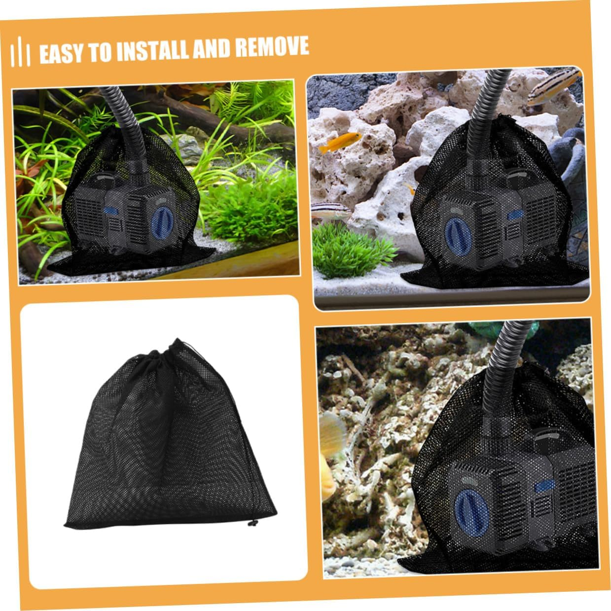 NUOBESTY 4Pcs Pump Filter Bags with Drawstring Mesh Pool Vacuum Filter Pouches for Aquarium and Outdoor Water Pumps Prevent Debris Damage and Clogging Easy to Use and Protect Equipment image number 4