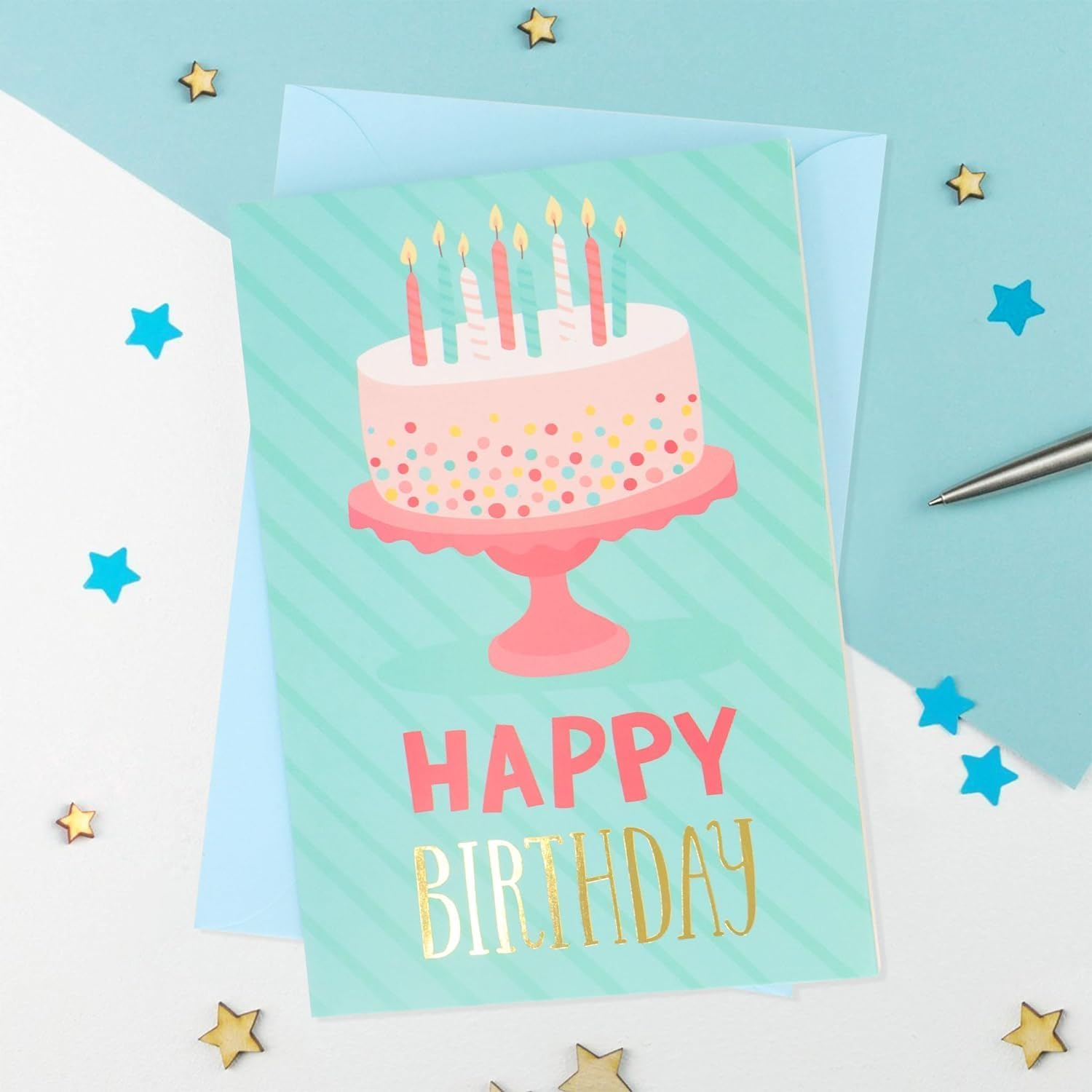 100 Pcs Happy Birthday Cards Bulk with Envelopes, Box of Birthday Cards Assorted Birthday Cards Pack Funny Assortment Greeting Cards for Kids and Adults