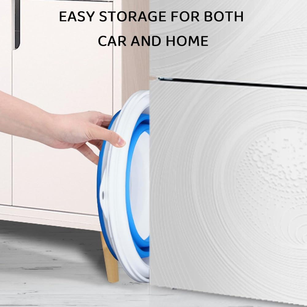 2 Pack Collapsible Bucket 10L (2.6 Gallon), Portable Foldable Water Pail with Handle, Space-Saving Cleaning Bucket for Car Wash, Camping, Fishing, Garden & Household