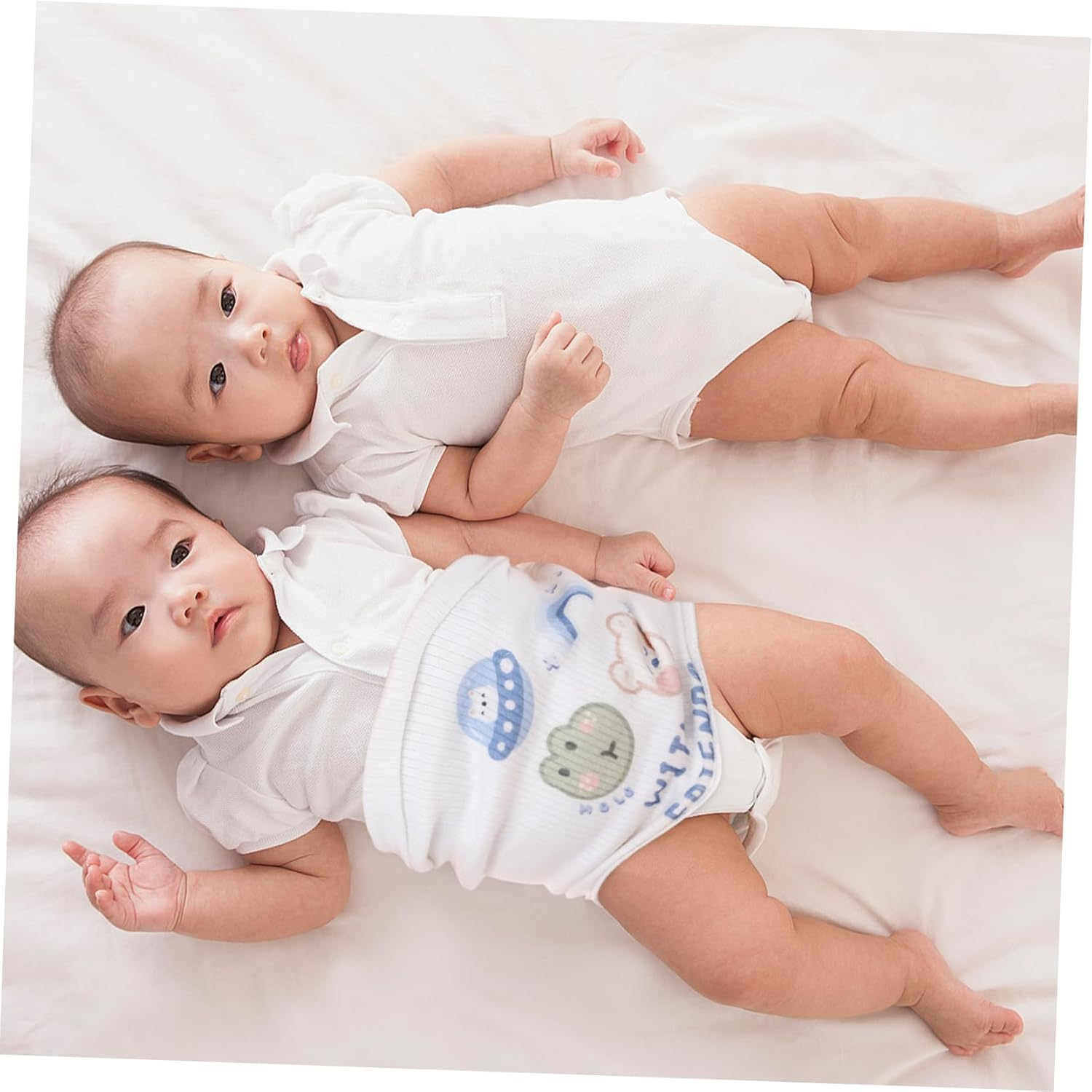 Vaguelly 2Pcs Infant Belly Bands Baby Navel Straps Cotton Double-Layer Seamless Belly Protectors for Newborns Four Seasons Baby Supplies for Gas and Colic