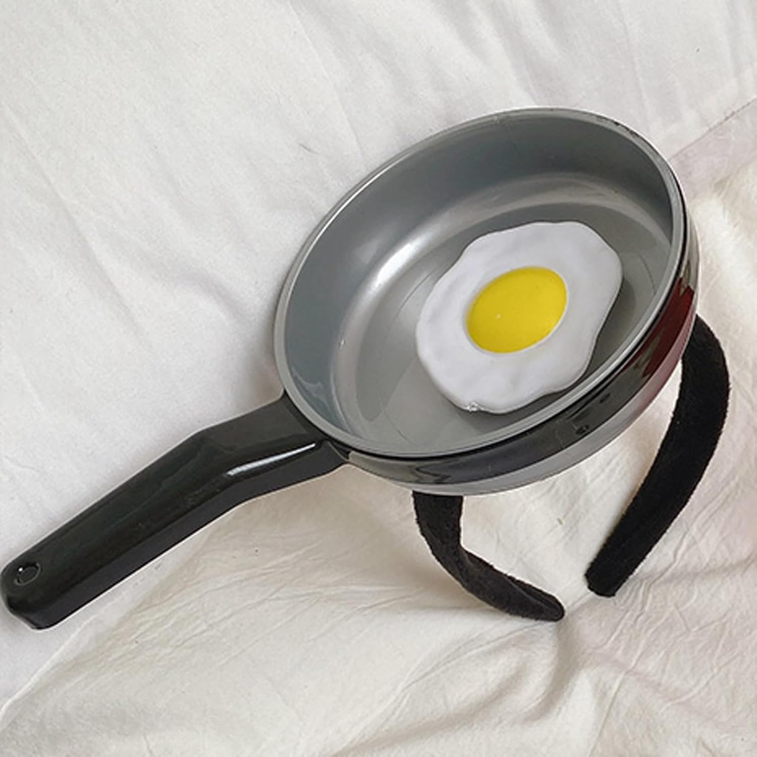 SZZLXYMT Funny Fried Egg Pot Headband, Pan and Egg Headband, Female Simulated Pot Headpiece image number 3