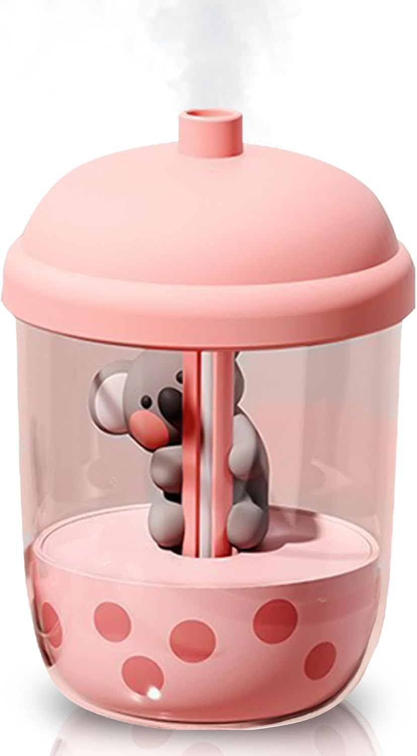 Kwude 450Ml Portable Humidifier, Mini Cool Mist Humidifier with Night Light, USB Personal Humidifier Auto Shut-Off, Ultra-Quiet (Green)