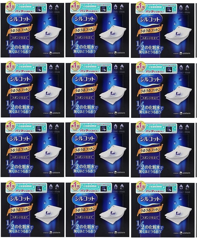 Silcot Unicharm Uruuru Sponge Facial Cotton 40 Sheets (12)