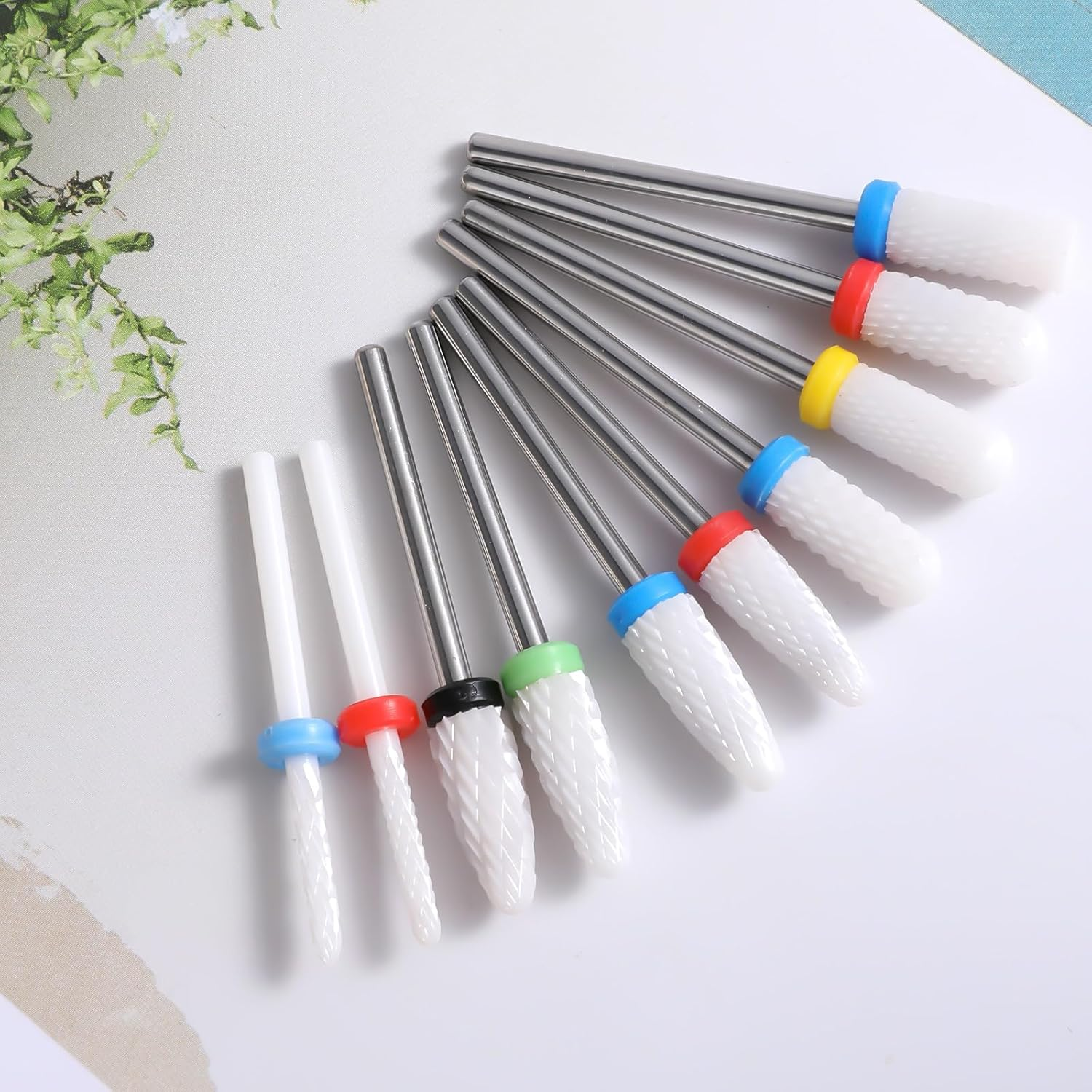 YUXIANLB 10 Pcs Ceramic Nail Drill Bits Set for Acrylic Gel Nails, 3/32 Inch Cuticle Bit for Nail Drill Professional Electric Manicure Pedicure Nail File Cuticle Remover image number 6