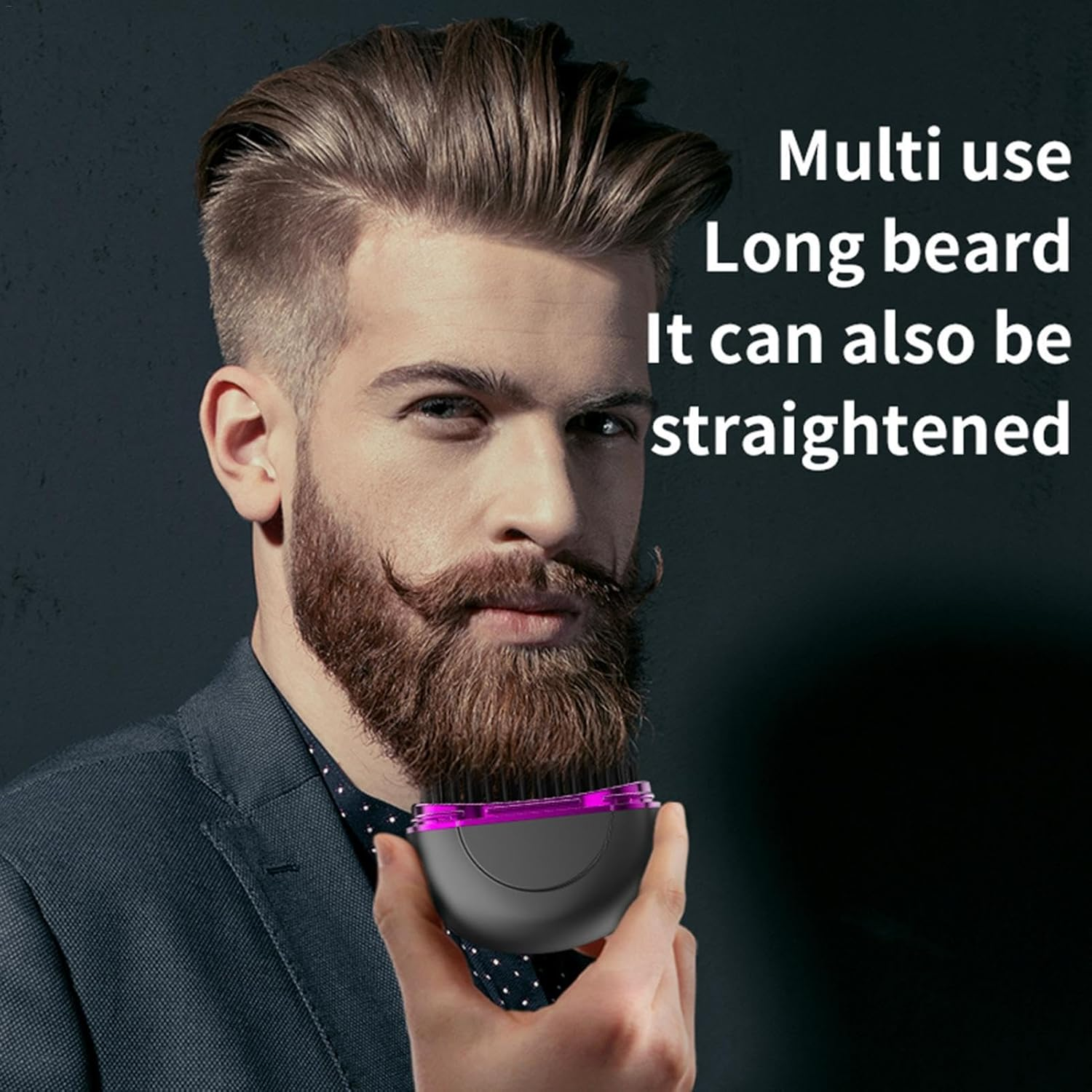 Vriusi Lightweight Hair Straightener, Usb Rechargeable Wireless Hair Straightening Comb, 3- Temperature Control, Cordless Hair Straightener, Intelligent Fast Heating Hair Straightener for Women image number 3