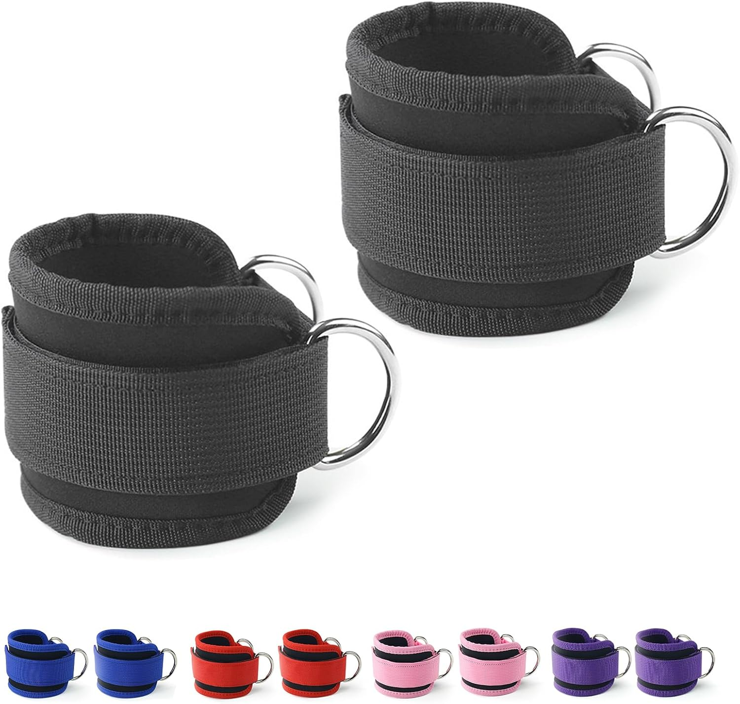 Ankle Straps for Cable Machines Resistance Bands Attachment,Sihuitu Gym Cuffs with Double Stainless Steel D-Ring,Weight Lifting D-Ring Booty Leg Workout Curls Kickbacks Hip Abductor