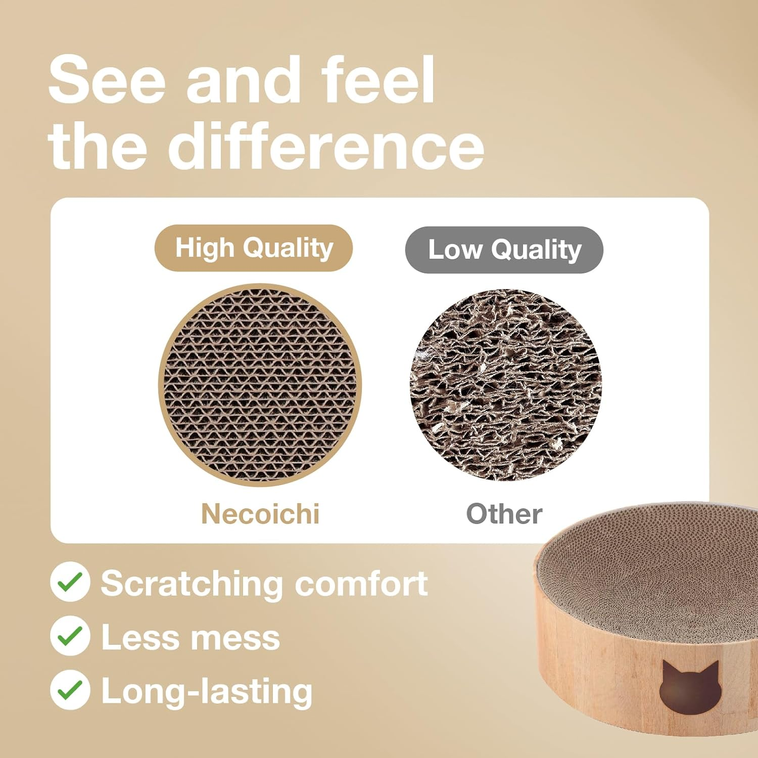 Necoichi Cozy Cat Scratcher Bowl (Cat) image number 3