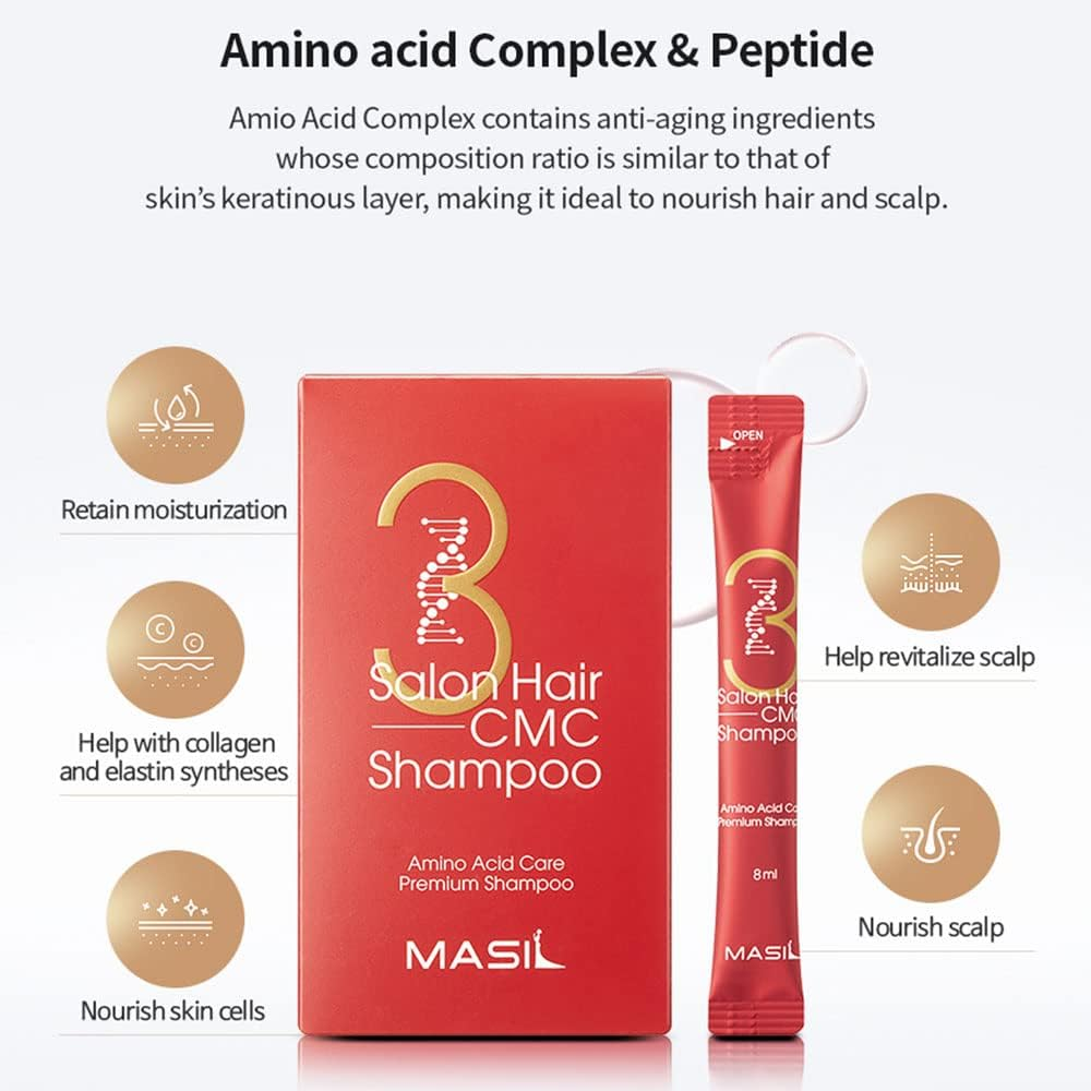 Masil 3 Salon Hair CMC Revitalizing Shampoo with Amino Acid Care Premium Shampoo 20X8Ml image number 3