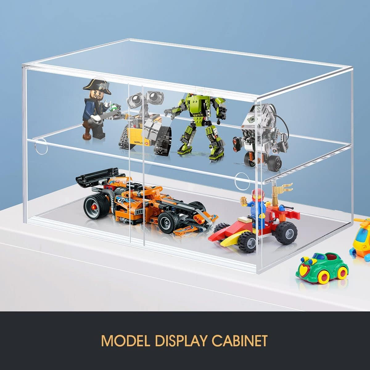 Maxkon 2 Tier Cupcake Cabinet Display Shelf Unit Acrylic Cake Bakery Case Stand Model Donut Pastry Toy Showcase 5Mm Thick Transparent image number 2