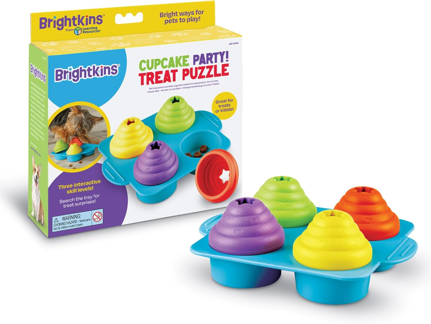 Brightkins Cupcake Party Treat Puzzle Dog Toy image number 6