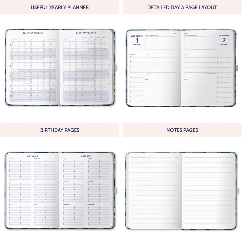 Busy B 2025 Diary Day a Page Planner - A5 Marble Design for Weekly Planner - Compact Diary with Hour-By-Hour Layout, To-Do Lists & Notes - Ideal for Students, Teachers & Professionals image number 4