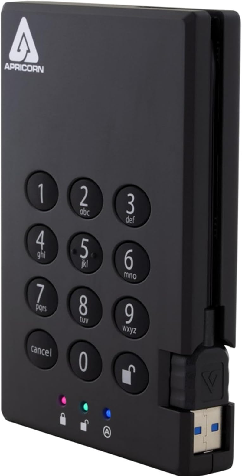 Apricorn Aegis Padlock 2 TB USB 3.0 256-Bit AES XTS Hardware Encrypted Portable External Hard Drive (A25-3PL256-2000) image number 5