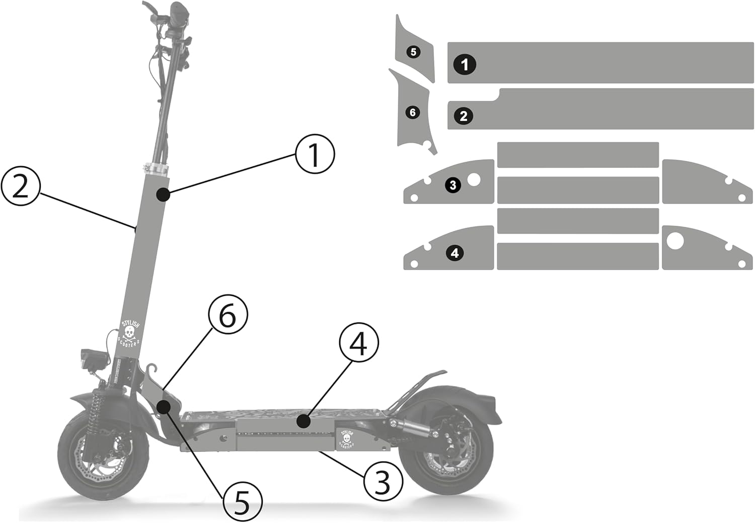 Sticker for Smartgyro Electric Scooter Model (Sport Blue 2) (Scooter Not Included)
