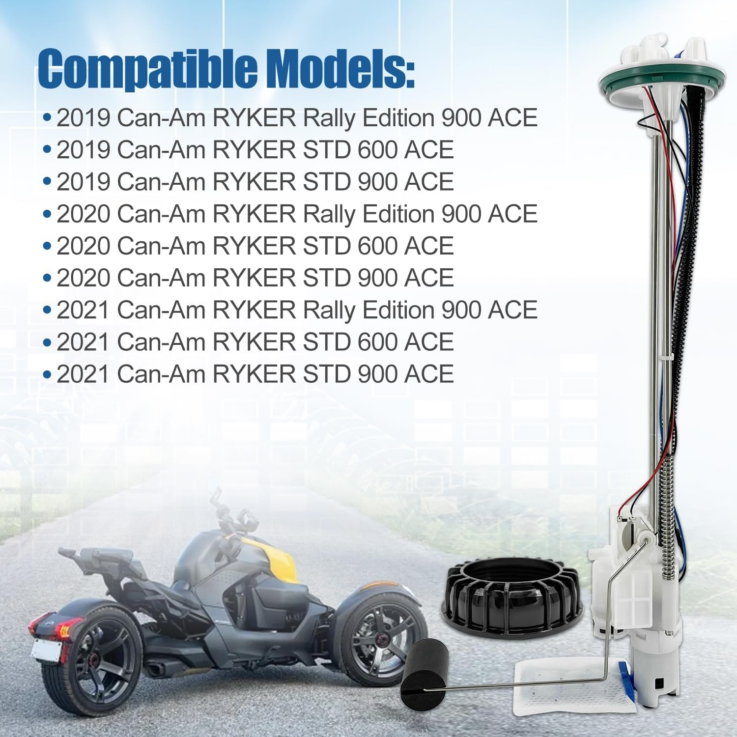 Blrack 709000810 Fuel Pump Assembly, Automotive Replacement Parts Compatible with 2019-2021 Can-Am Ryker STD 600/900 ACE Rally Edition 900 ACE 548874036