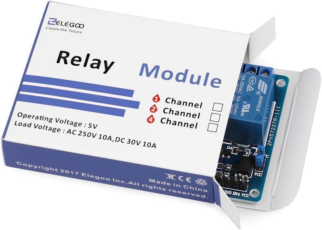 ELEGOO 4 Channel DC 5V Relay Module with Optocoupler for Arduino UNO R3 MEGA 2560 1280 DSP ARM PIC AVR STM32